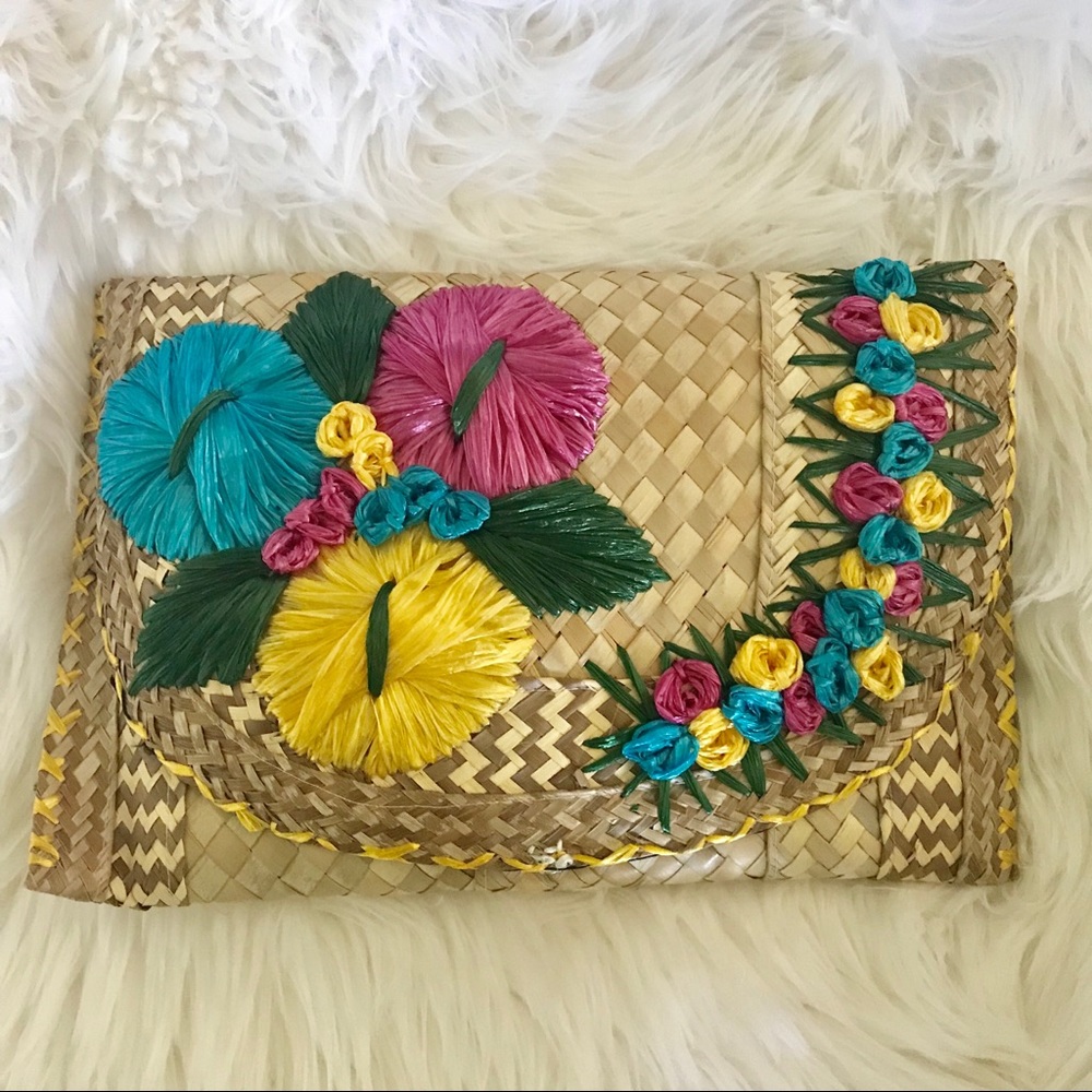 Vintage Straw Clutch